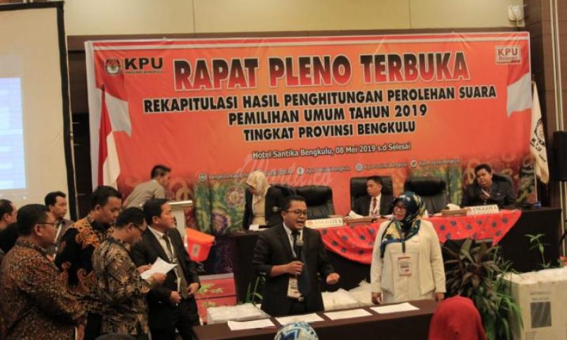 Rapat Pleno Terbuka KPU Provinsi Bengkulu berlangsung kondusif