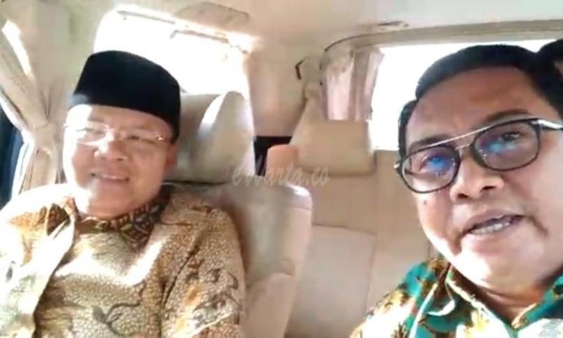 Ketua DPD I Golkar provinsi Bengkulu, Dr. H. Rohidin Mersyah di dampingi Plt Ketua DPD II Golkar Bengkulu Utara, H. Zulkarnaen Kaka Jodho. 