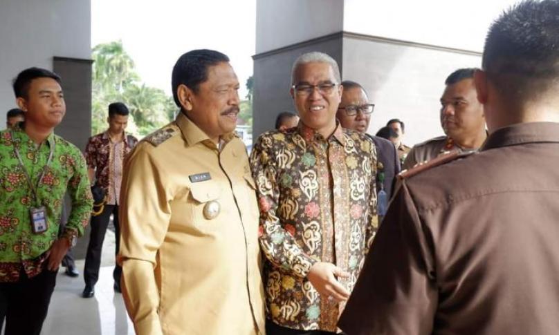 Bupati Bengkulu Utara, H. Ir. Mian menghadiri Rapat Kerja penyaluran dan Penterapan anggaran Dana Desa tahun 2020 di Balai Buntar, Bengkulu Selasa (25/2/20).