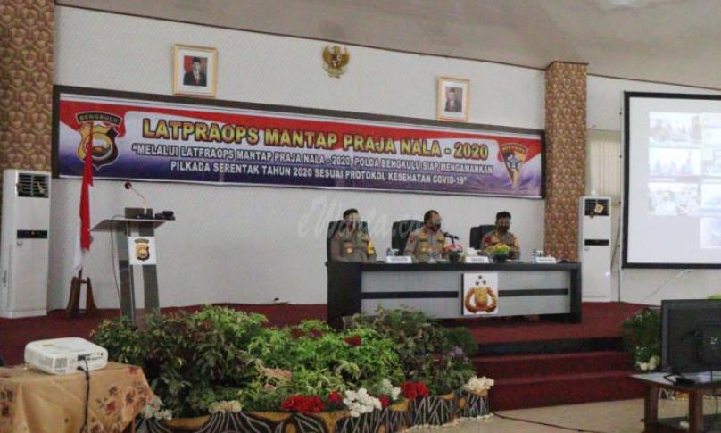 Polda Bengkulu melaksanakan kegiatan Latihan Pra Operasi (Latpraops) Mantap Praja Nala-2020