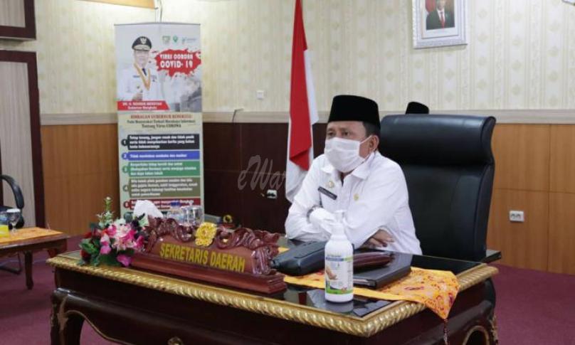 Sekretaris Daerah Provinsi Bengkulu Hamka Sabri Mengikuti Rapat Koordinasi Kebijakan Pembelajaran di Masa Pandemi Covid-19 