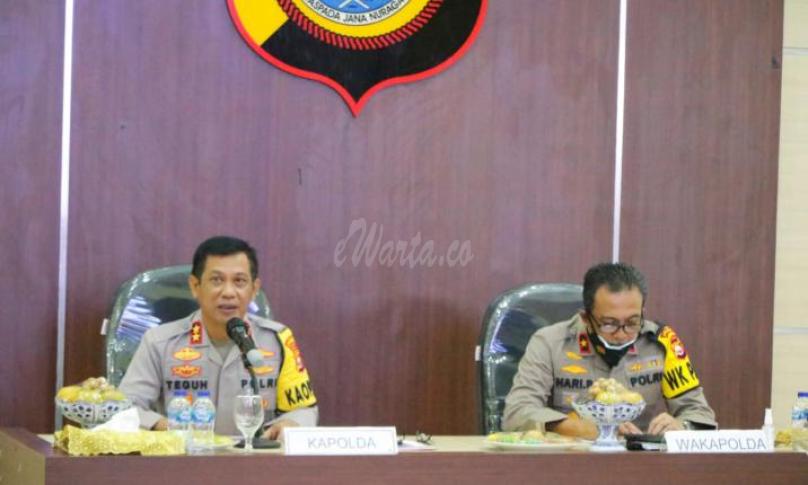 Press Conference Akhir Tahun Polda Bengkulu di Aula Command Centre Polda Bengkulu, Rabu (30/12/20).