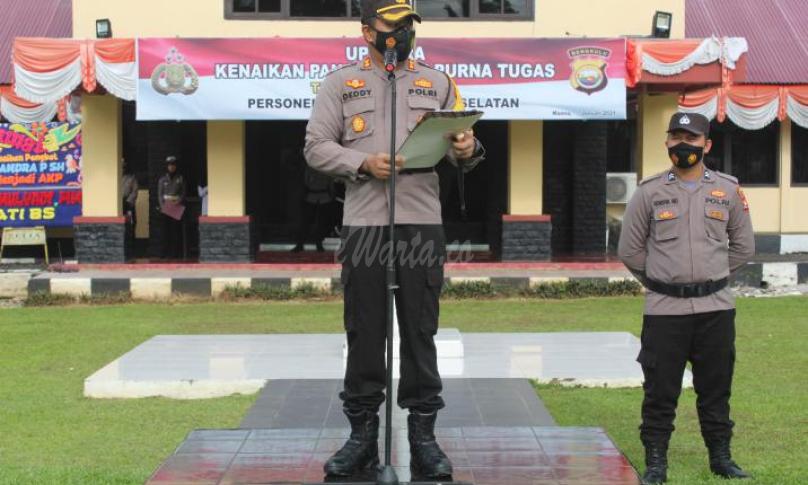 Kapolres Bengkulu Selatan Minta Personel yang Baru Naik Pangkat Tingkatkan Kinerja