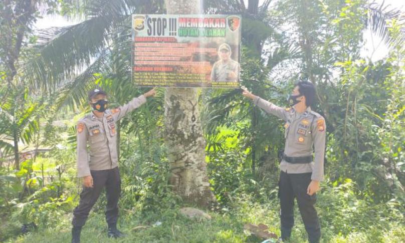 Polsek Kedurang Ingatkan Warga Soal Larangan Karhutla