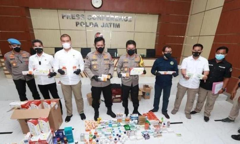Polda Jatim Berhasil Amankan Obat dan Vitamin yang Dijual Ilegal
