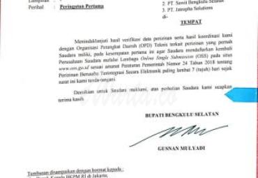 SP I terhadap tiga Perusahaan tidak taat aturan di Bengkulu Selatan