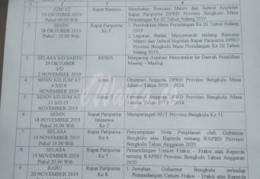 Foto jadwal Reses Anggota DPRD Provinsi Bengkulu