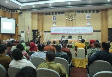 Asiten III Setda Provinsi Bengkulu Gotri Suyanto, saat membuka secara resmi acara Diseminasi dan Diskusi Bersama Aksi Strategi Nasional Pencegahan Korupsi (Stranas PK), di Gedung Pola Provinsi Bengkulu, Selasa (05/11/2019).