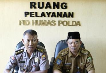 Polda Bengkulu gelar konferensi perss terkait isu hoaks covid-19 yang beredar di Bengkulu.