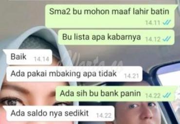 Salah satu percakapan akun watshapp mengatasnamakan Direktur RSHD Kota Bengkulu.