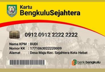 Kartu Bengkulu sejahtera milik paslon gubernur nomor urut 2