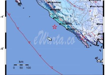 Gempa Bumi Tektonik M 5,2 Guncang Bengkulu
