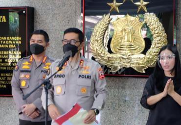 Kadiv Humas Polri Irjen Argo Yuwono saat membacakan amanat Kapolri di Gedung Rutapama, Jakarta Selatan, Jumat (2/7/2021).
