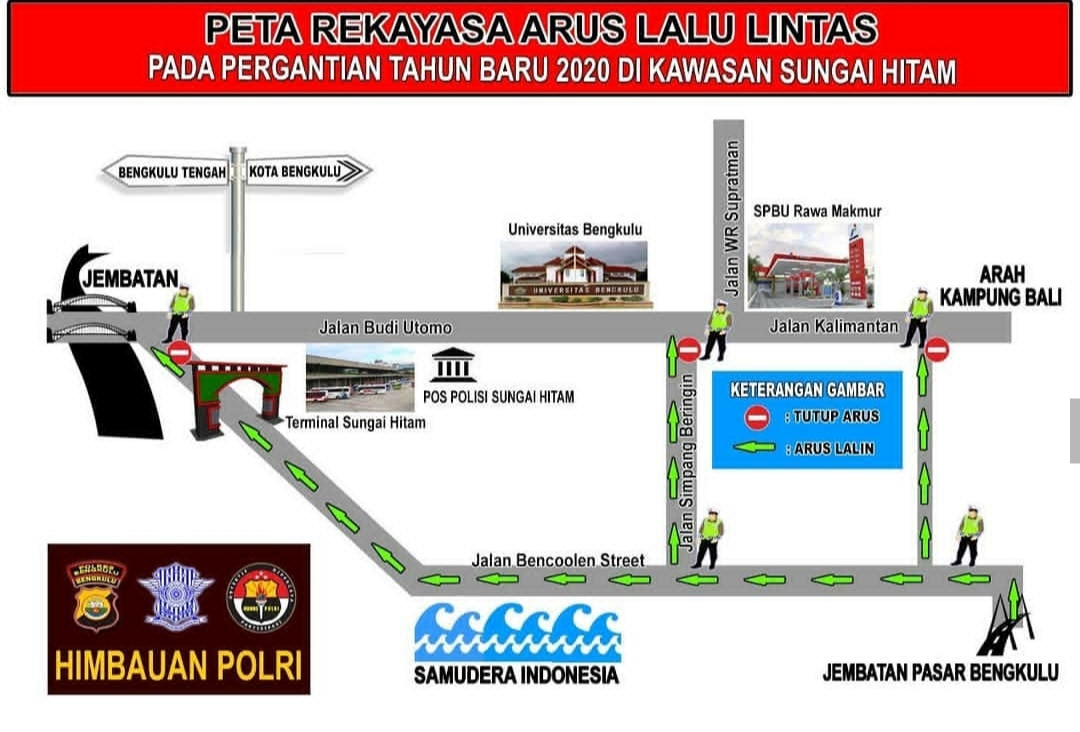 Peta rekayasa arus lalu lintas dikawasan pantai Sungai Suci.