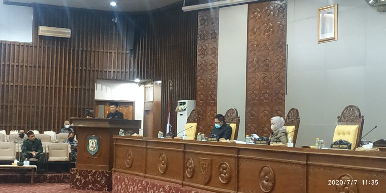 Rapat Paripurna ke-9 masa sidang ke-II tahun 2020, Selasa (7/7).