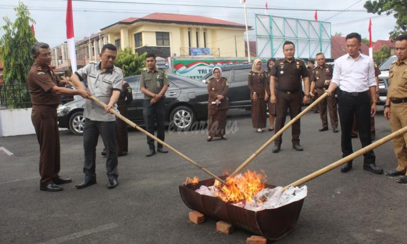 Pemusnahan BB Narkoba oleh Kejari Rejang Lebong