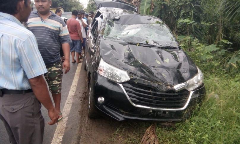 Kondisi mobil setelah berhasil di evakuasi