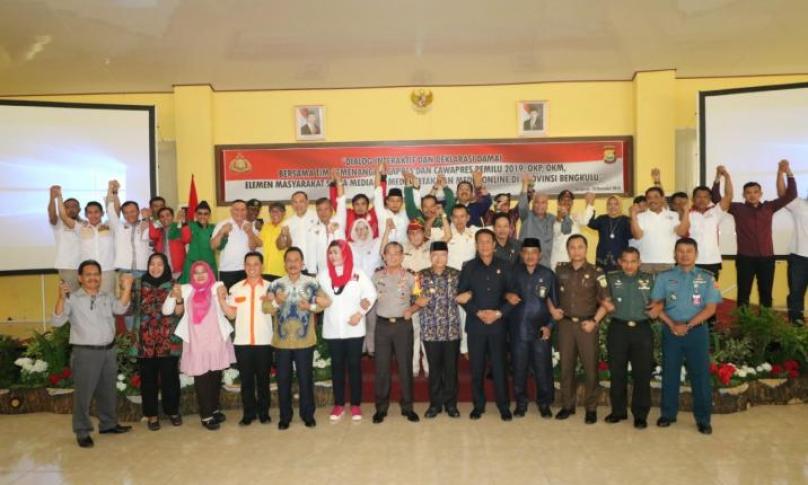 Deklarasi Pemilu damai di Aula Adem Polda Bengkulu