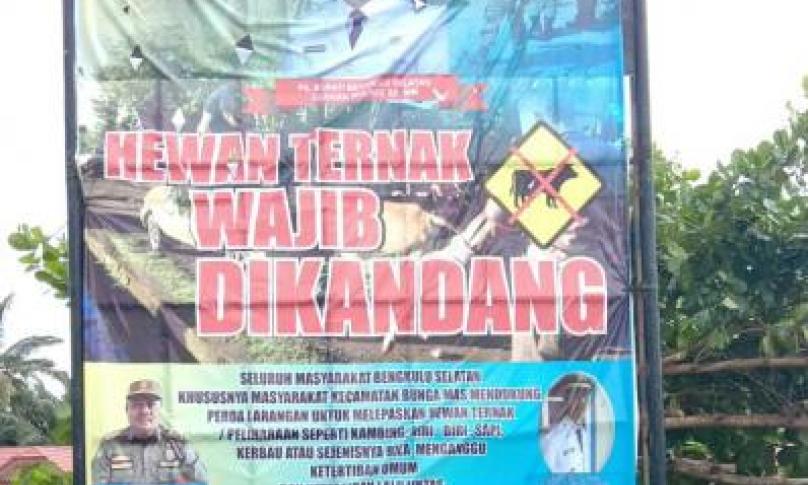 Baliho hewan ternak wajib dikandangkan