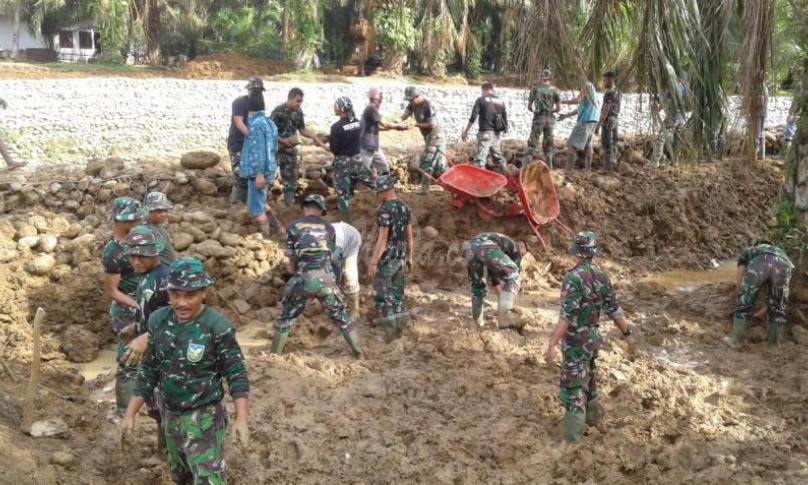 Pekerjaan TMMD di Desa Talang Alai terus di kebut