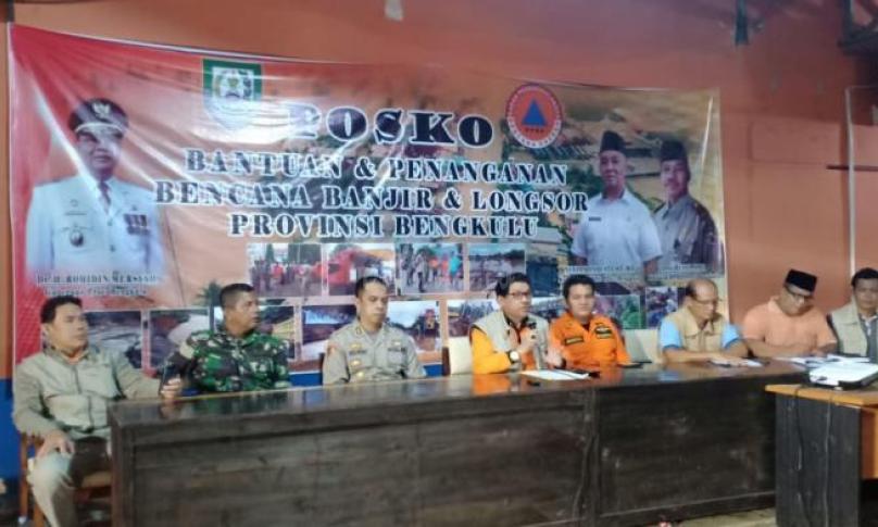 Jumpa perss dan rillis kerugian sementara akibat bencana banjir di Bengkulu tanggal (27/04) lalu