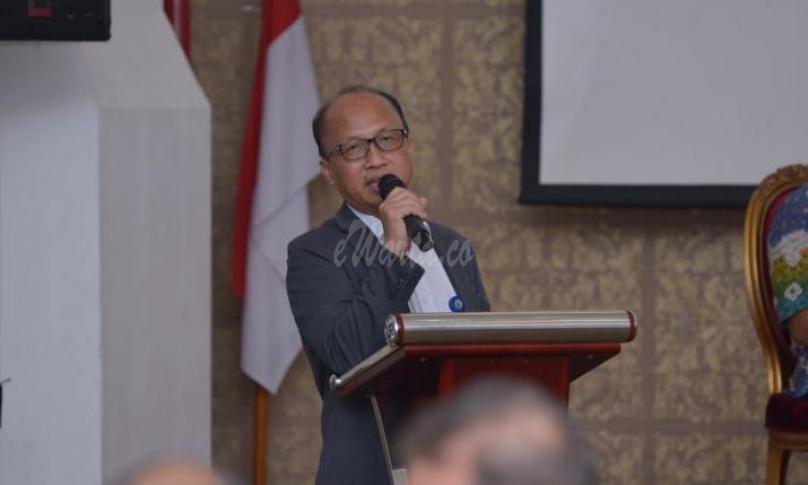 Sekjen Kementerian Desa, PDT, dan Transmigrasi Anwar Sanusi memberikan arahan pada Rapat Koordinasi Sistem Pengelolaan Data Pembangunan Desa di Bogor, Rabu (8/5/2019) Foto: Angga/ Kemendes PDTT
