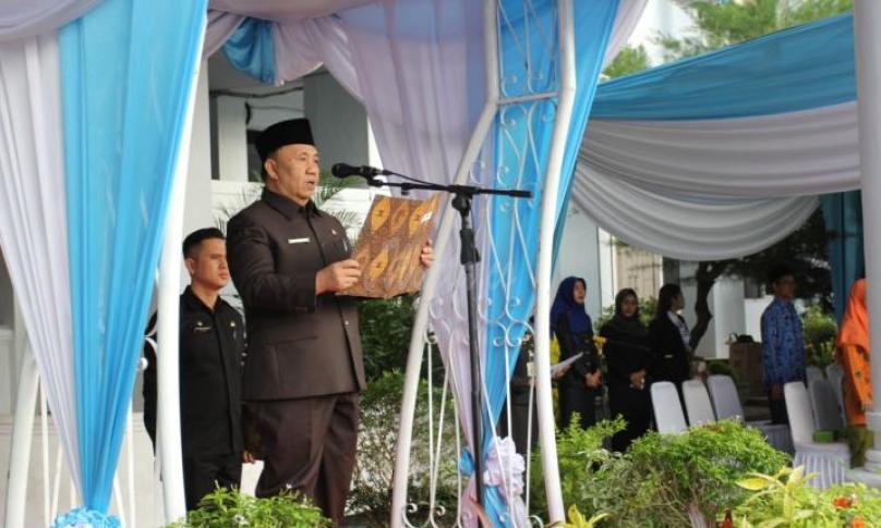 Sekda Provinsi Bengkulu, Nopian Andusti Inspektur Upacara peringati Harganas dan Hani