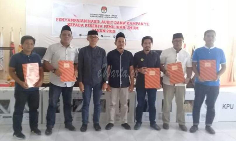 KPU Kab. Luwu Utara Serahkan hasil audit dana kampanye parpol peserta tahun 2019