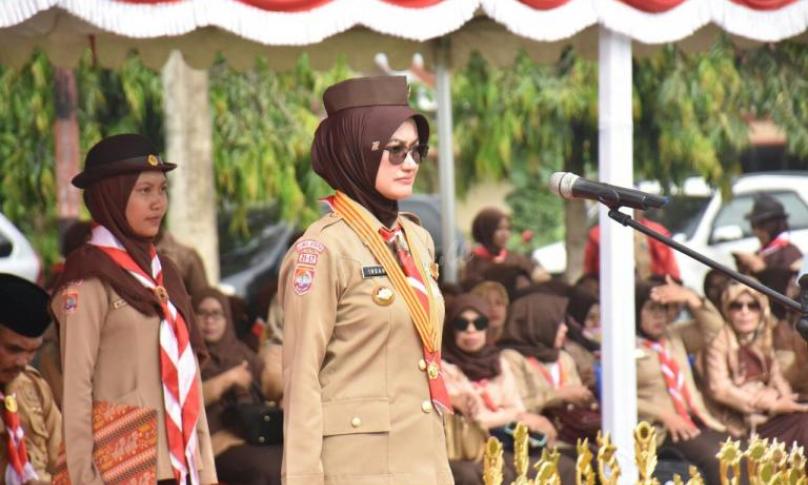 Bupati Luwu Utara, Indah P Indriani Irup upacara HUT Pramuka ke-58