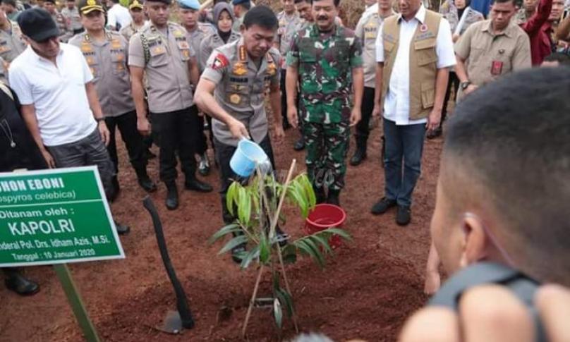 Peduli Lingkungan, TNI, POLRI dan BNPB tanam ribuan pohon hijau.