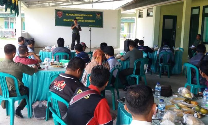 Kodim 0428 Mukomuko gelar Coffe Morning dan silaturahmi brrsama Media dan LSM.