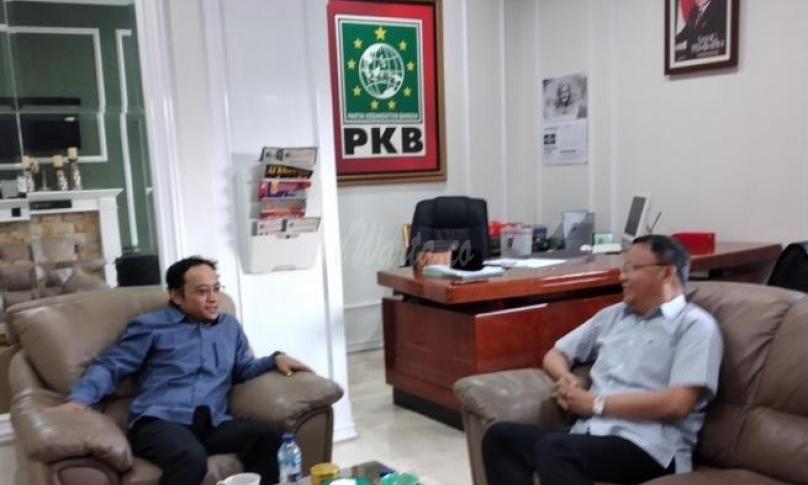 Rohidin Mersyah disambut langsung oleh Sekjen DPP PKB, Hasannudin Wahid dan pengurus, Rabu (15/1/2020).