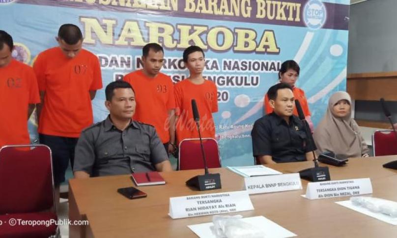 Perss Release tangkapan jaringan narkoba BNNP Bengkulu.