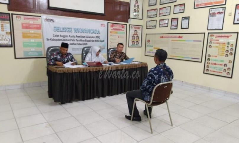 Tahapan seleksi perekrutan calon anggota PPK KPU Kabupaten Asahan.