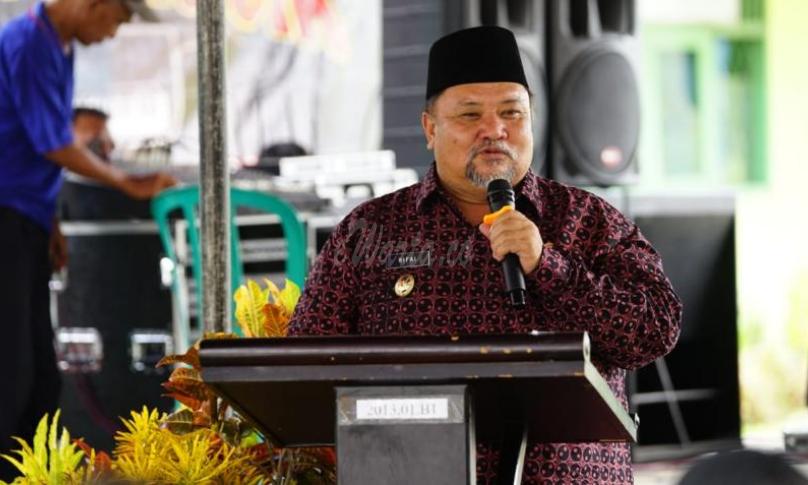 Wabup Bengkulu Selatan, Rifa' Tajudin saat memberikan sambutan pada Musrenbangcam di Seginim.