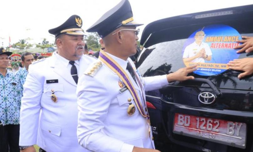 Bupati di dampingi Wakil Bupati Bengkulu Selatan melaunching Program "CINTA BS"di hari jadi ke- 71, Senin (9/03/20).