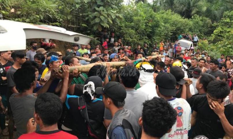 Korban (Herman) ditemukan oleh tim gabungan di bantu warga pada Jumat (01/5/20).