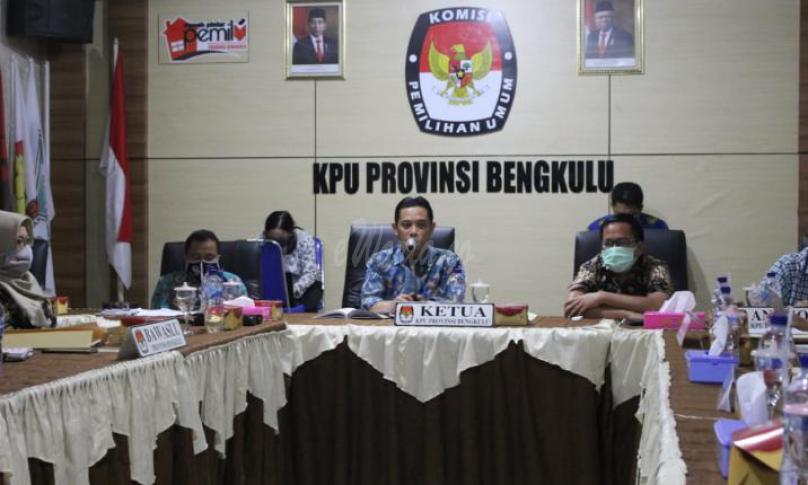 Komisi Pemilihan Umum  (KPU) Provinsi Bengkulu menggelar Rapat Koordinasi (Rakor) bersama Pemerintah Provinsi dan Forkopinda, di Kantor KPU Provinsi Bengkulu, Jumat (19/6).