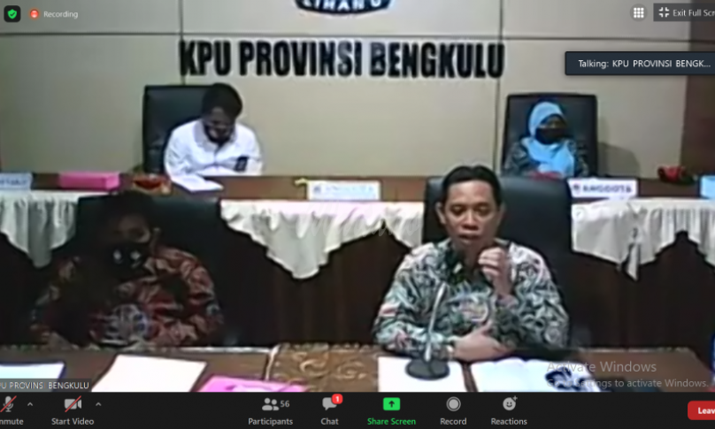 Ketua KPU provinsi Bengkulu, Irwan Saputra.