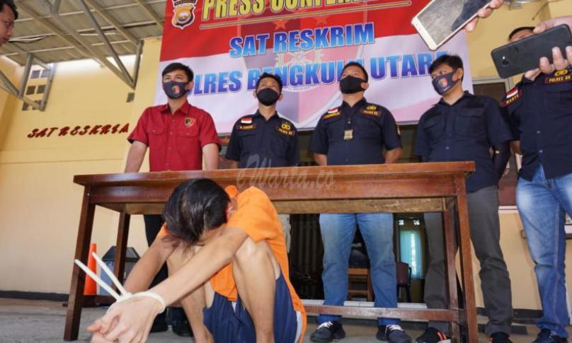 YS, warga Napal Putih ditetapkan tersangka oleh Polres Bengkulu Utara.