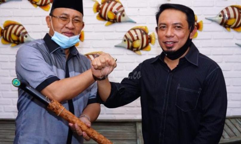 Wakil Walikota Dedy Wahyudi menyambut tamu dari daerah tetangga yakni Plt Bupati Muara Enim