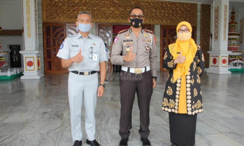 kunjungan Dirlantas Polda Bengkulu Kombes Pol Budi Mulyanto serta Kepala Cabang Jasa Raharja Bengkulu Abdul Haris