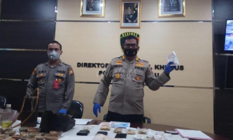 Polda Bengkulu saat menggelar konferensi perss