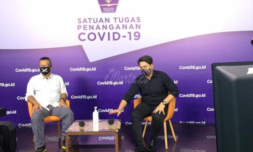 talkshow bertema “Covid-19 dalam Foto” di Satuan Tugas Penanganan Covid-19 Gedung BNPB Jakarta, Sabtu (19/9) pagi