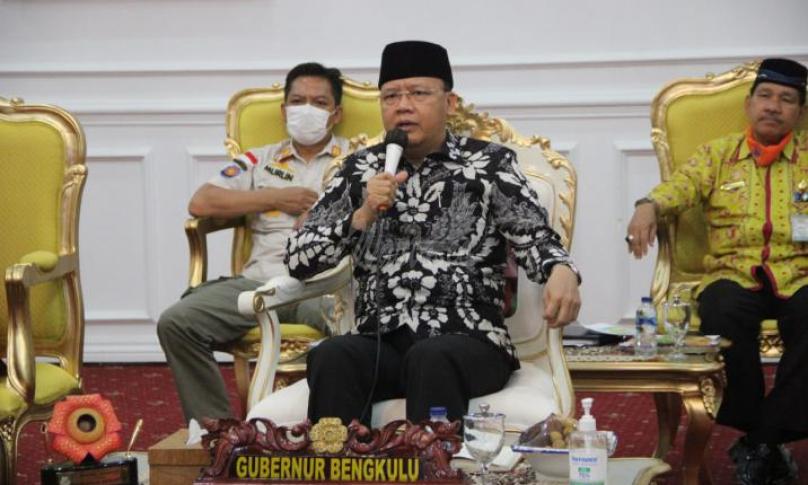 Gubernur Bengkulu Rohidin Mersyah memimpin Rakor SATGAS Covid-19 Provinsi Bengkulu