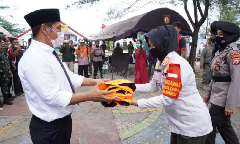 Plt. Gubernur Bengkulu Dedy Ermansyah melaunching penegakan hukum Pergub No. 22 tahun 2020