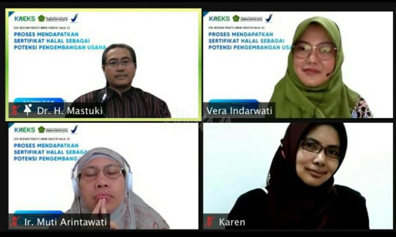 Webinar bertema "Proses Mendapatkan Sertifikasi Halal sebagai Potensi Pengembangan Usaha".