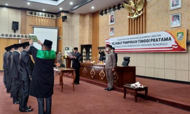 Tujuh Pimpinan Tinggi Pratama Pemprov Bengkulu Dilantik