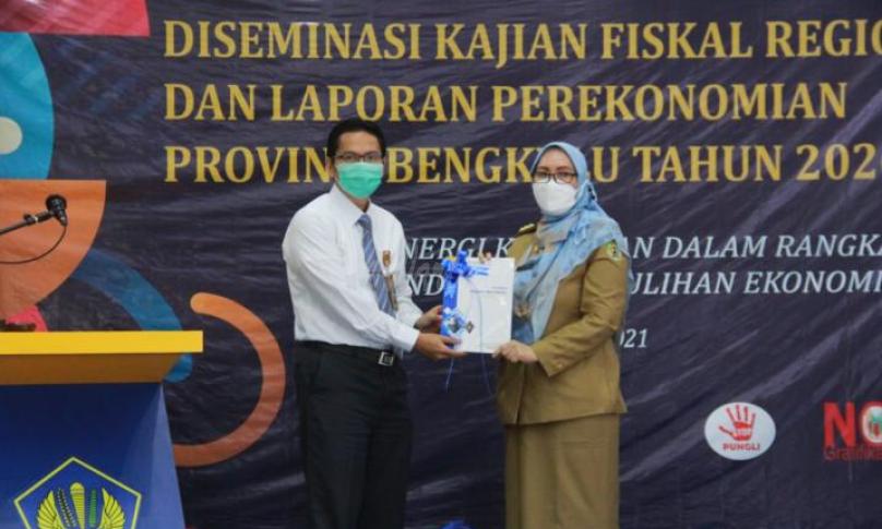 Diseminasi Kajian Fiskal Regional dan Laporan Perekonomian Provinsi Bengkulu Triwulan IV Tahun 2020, Senin (26/4/2021) bertempat di Kanwil Ditjen Perbendaharaan Bengkulu. 