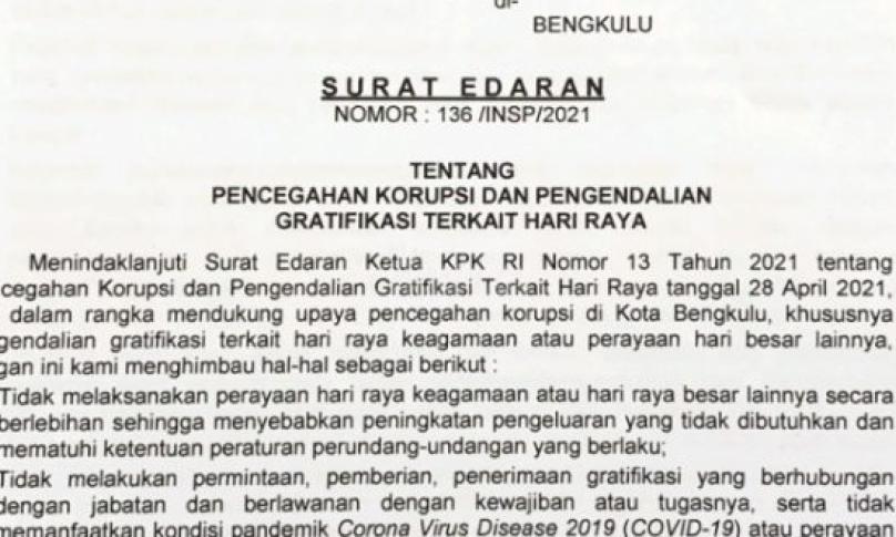 Walikota Larang ASN Terima Hadiah Lebaran Jika Terkait Jabatan